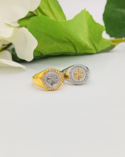 Anello Chevalier Scintille con simbolo zirconato bicolore